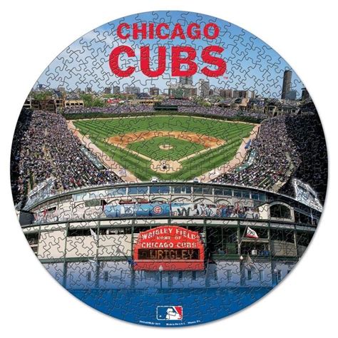 The Chicago Cubs Stadium Is Shown In This Circular Puzzle Piece With An