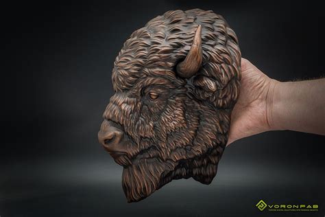 Wrought studio semaj faux taxidermy deer head wall décor color: Bison animal head. Faux bronze copper taxidermy sculpture | VoronFab