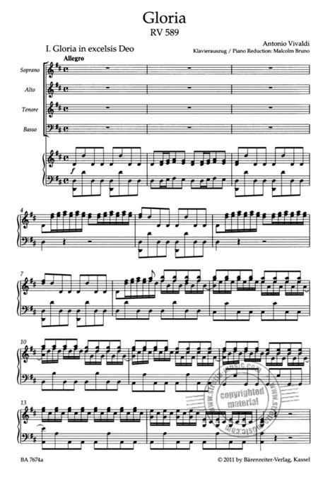 Gloria Rv 589 De Antonio Vivaldi Comprar En Stretta Tienda De