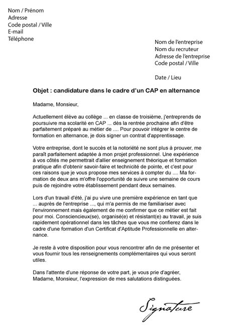 Lettre De Motivation Cap Peintre En Batiment  Exemple de Lettre