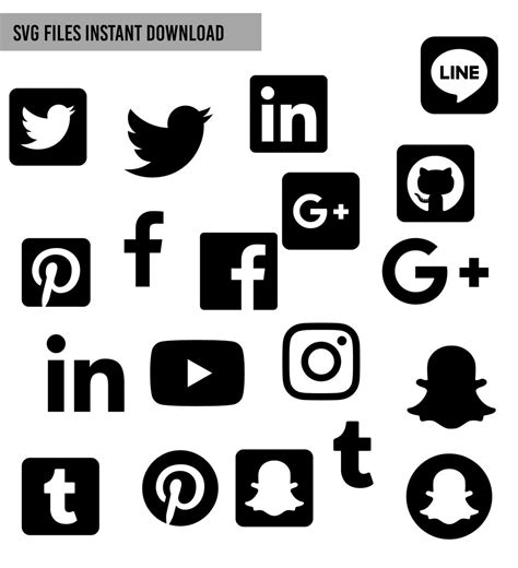 Social Media Icons Svg Dxf Social Media Icons Bundle Etsy