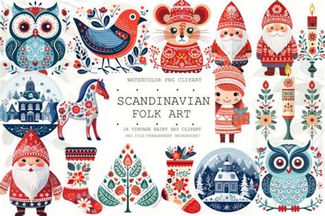 Christmas Scandinavian Folk Art Bundle Graphic By Ak Artwork · Creative