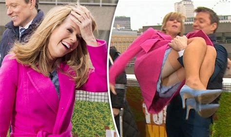 Kate Garraway Flashes Knickers As Ben Shephard Pretends To Dunk Her In