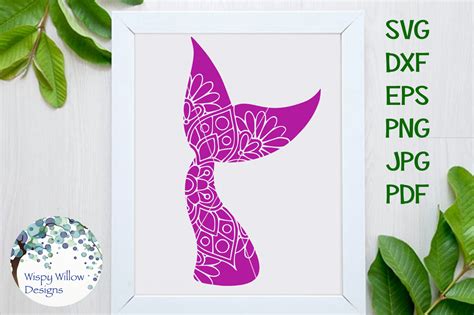 Download Floral Mandala Mermaid Tail SVG/DXF/EPS/PNG/JPG/PDF By ...