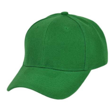 Green Blank Solid Color Adjustable Classic Baseball Hat Cap Polyester
