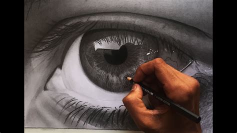 Realistic eye drawing in pen! How to draw a realistic eye - hyper realistic speed ...