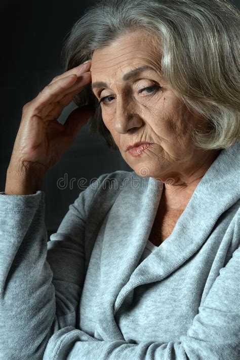 Portrait Of Sad Senior Woman Posing Isolated Stock Photo Image Of