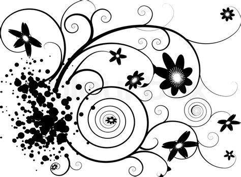 Floral tattoos are not something new in fact there are some of the most common tattoo choices. Abstract grunge floral design in black ... | Stock Vector ...