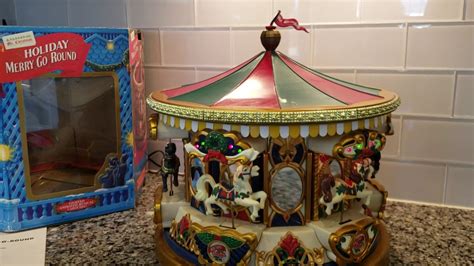Mr Christmas Merry Go Round Musical Carousel Youtube