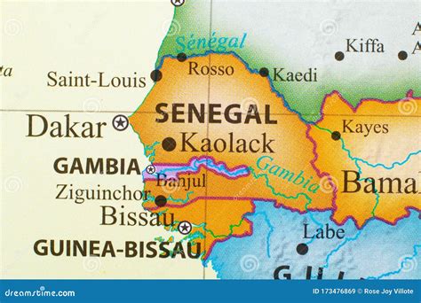 Map Of Senegal Stock Image Image Of Senegal Nation 173476869