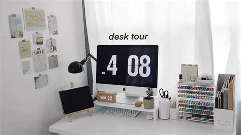 Desk Tour 2020 📚 Organized Aesthetic Youtube