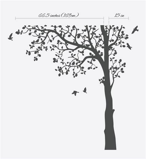 White Tree Wall Decal White Tree Decal For Nursery Nature Tree Etsy