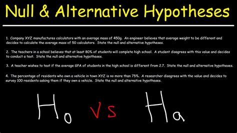 Therefore, in research we try to disprove the null hypothesis. Hypothesis Testing - Null and Alternative Hypotheses - YouTube