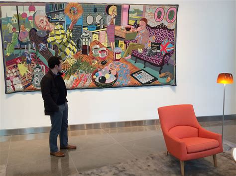 Grayson Perry tapestry in the foyer of 62 Buckingham Gate, SW1E 6AJ