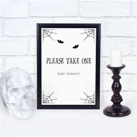 Halloween Please Take One Sign Printable Trick Or Treat Sign Etsy