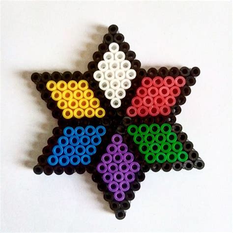 Colourful Perler Star In 2023 Hama Beads Design Perler Bead Art