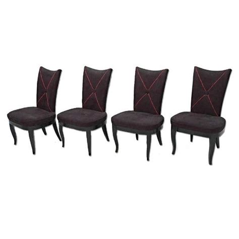 Get the best deals on red dining room chairs. Modern Black Ultra Suede Dining Chairs - Set of 4 | Chairish