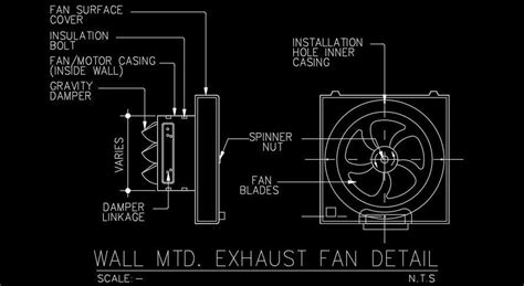 Wall Mounted Exhaust Fan Detail Drawing Is Given In This Autocad File