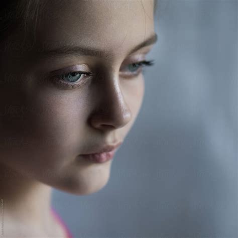 Portrait Of A Beautiful Young Girl Close Up Del Colaborador De Stocksy Andrei Aleshyn Stocksy