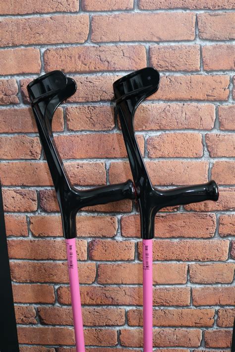 Kowsky Adult Forearm Crutch 222kl Ergo Grip Open Cuff Pink Custom
