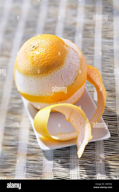 Half Peeled Orange Stock Photo Alamy
