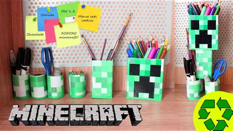 🎒🏫 Back To School Crafts Minecraft Desk Organizer Simplekidscrafts