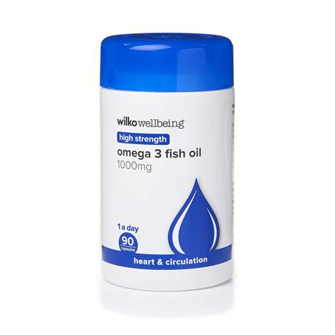 Wilko High Strength Omega 3 Fish Oil Capsules 1000mg 90 Pack Wilko