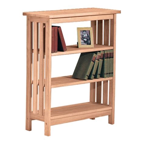 International Concepts 3 Shelf Mission Bookcase Unfinished Furniture