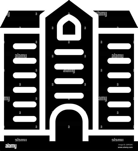 University Building Glyph Icon Vector Illustration Black Stock Vector