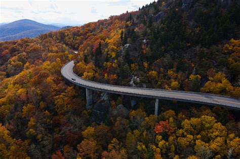 Free Stock Photo Of A View Of Fall Forest Highway Through High