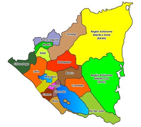 Arriba 96 Imagen Mapa De Nicaragua Y Sus Regiones Actualizar