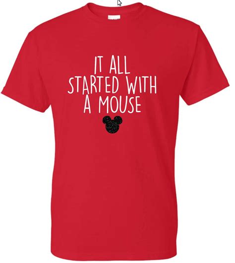 It All Started With A Mouse Disney Glitter T Shirt Etsy