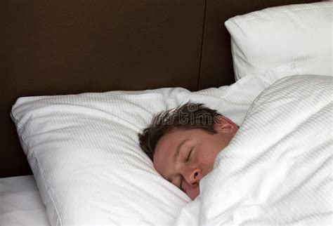 Sleeping Man Stock Photo Image Of Comfortable Linen 37365280