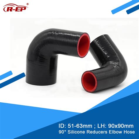 R Ep 90 Degrees Reducer Silicone Elbow Hose 51 63mm Air Intake Pipe Rubber Joiner Inter Cooler