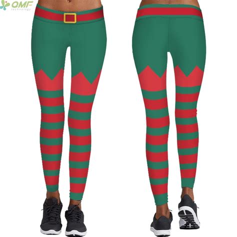 Holiday Fashion Christmas Leggings 3d Print Cosplay Trousers Red Green Stripes Sexy Pants