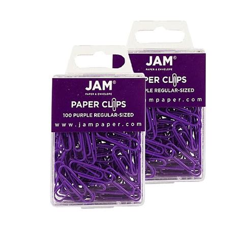 Jam Paper Colored Standard Paper Clips Small 1 Inch Purple