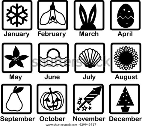 Symbols Months Year Stock Vector Royalty Free 439949317 Shutterstock