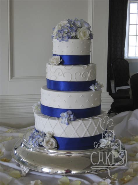 Royal Blue Ribbon Wedding Copy For Goodness Cakes Of Charlotte