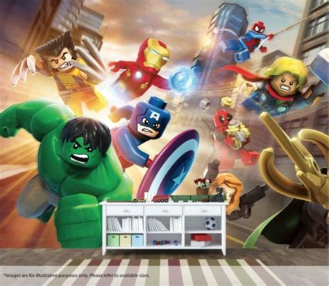 Lego Avengers Wall Mural Wall Art Quality Pastable Wallpaper Decal