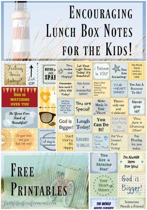 Encouraging Lunch Box Love Notes For Kids Kids Lunch Box Notes