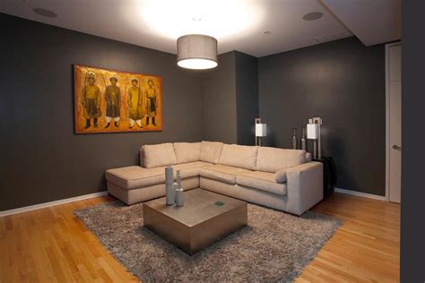Charcoal Gray Media Room Boasts Sleek Furniture Hgtv