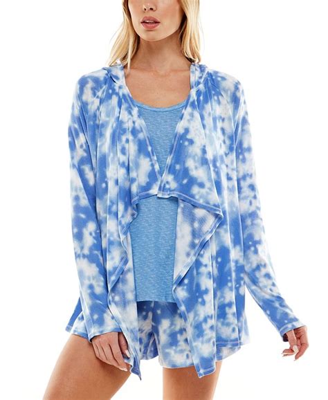 Roudelain Whisper Luxe Hooded Cardigan Tank Top And Shorts Pajama Set