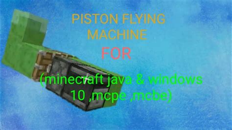 Minecraft Flying Machine Mcpe Mcbemc Java And Windows 10 Youtube