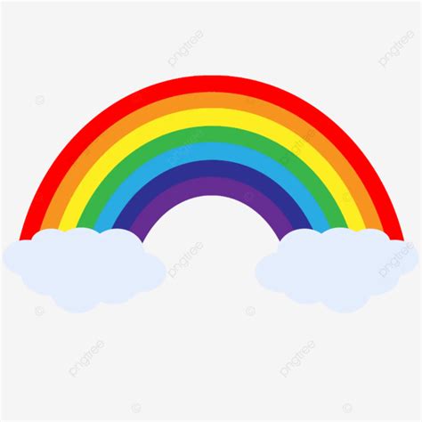 Beautiful Rainbow With Seven Colors Vector Rainbow Colorful Sky Png