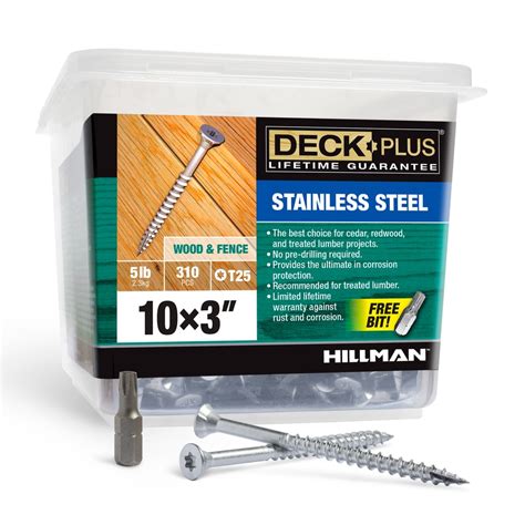 Deck Plus 10 X 3 In Stainless Steel Deck Screws 5 Lbs At