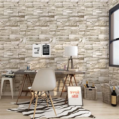 Stone Peel And Stick Wallpaper Faux Brick Vinyl Self Adhesive 3d