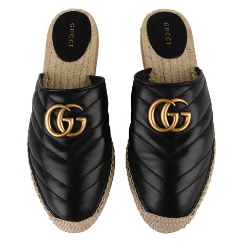 Gucci Womens Leather Gg Espadrille Espadrilles Flannels