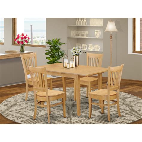 Nova5 Oak W 5 Pc Dining Room Set Dining Table And 4 Dining Chairs