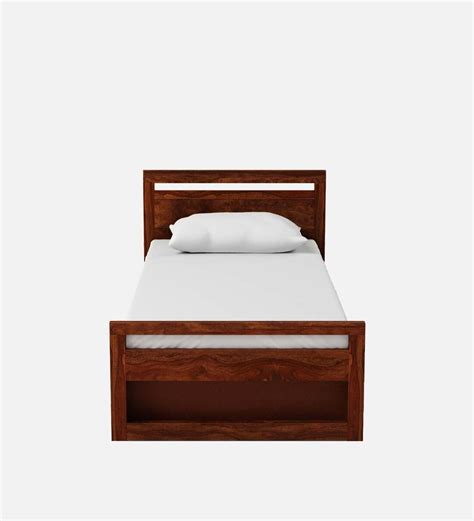 Buy Avian Sheesham Wood Single Bed In Provincial Teak Finish With Drawer Storage By Woodsworth