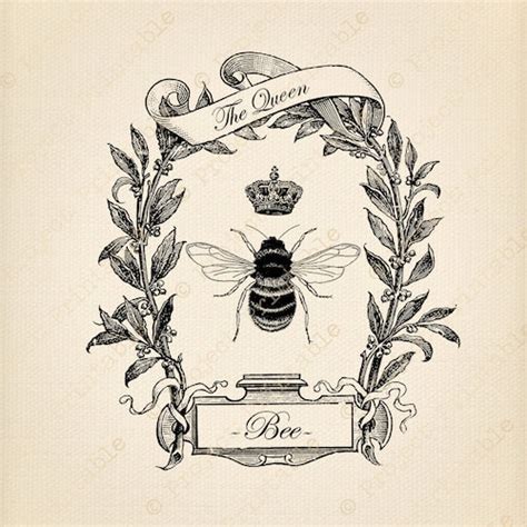 Vintage Queen Bee Crown Instant Download Printable Ornate Etsy